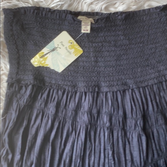 NWT Free People blk smocked strapless top Sz m - Picture 2 of 2